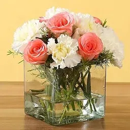 Kanhaiya International 4x4 Square Glass Vase for Home Decoration-picture-19