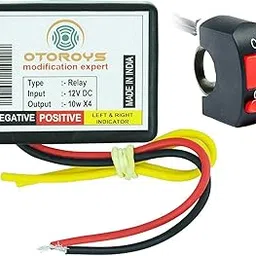 OTOROYS Universal for Bike Hazard Flasher, Waterproof 16 Patterns Flasher Relay for LED/Bulb Indicators (Flasher With Switch)-image-91