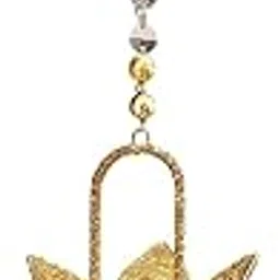Golden Lotus Tealight Holder | Hanging Candle Holder for Home Decor | Decorative Hanging Diya for Festive, Diwali, Pooja Room, Balcony, Living Room Decoration image 1