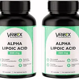 VREEX ALA 300 mg | Alpha Lipoic Acid Supplement | Supports Antioxidant Protection, Nerve Health & Energy Metabolism | 60 Capsules (Pack of 2)-picture-34