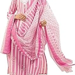 libas Womens Printed Cotton Straight Kurta With Trousers and Dupatta-picture-56