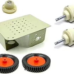INVENTO 2 Wheel Car Kit Metal Chassis 130x105x45mm + 200 RPM DC Motor + 75x13 mm Wheel Robot Smart Car DIY image 1