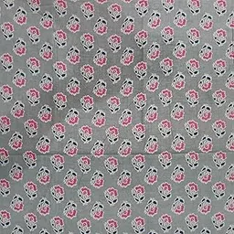 100% Cotton Dress Making Fabric Sanganeri Print Jaipuri Hand Block Printed Unstitched Dress Material for Women Blouse/Plazzo,Kurti/Lehenga/Saree/Piece Womens 43" Inches Width (Grey 2, 5 Meter)-picture-30