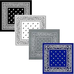 paropkar 100% Cotton Paisley Printed Novelty Cowboy Bandana Handkerchiefs Multi-purpose For Men and Women-picture-12
