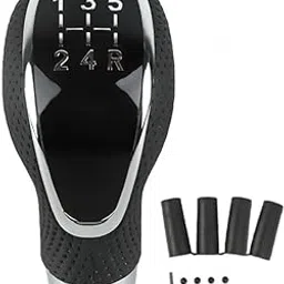 HyperNova 5-Speed Universal Gear Shift Knob, Black and Chrome, Manual Transmission, with 4 Adapters, Screws and Allen Key for All Manual Cars and SUVs-picture-46