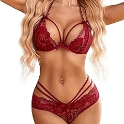ISE Women Lace Babydoll 2 Piece Sexy Bra and Panty Sets | Wedding Night Set Bridal Nightdress, Sexy Night Dress for Women Honeymoon, Valentine Festival Dress, Bridal First Night, Hot Nighty-image-58