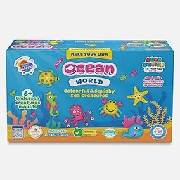 DIYScience® Ocean World Aqua Squish Kit | Make More Than 40 3D Colorful Soft and Squishy Sea Creatures | Magic Water Elf Gel Toys for Girls and Boys | 6 Undersea Creatures Moulds-picture-34