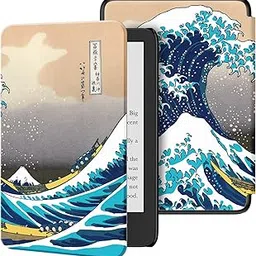 Ayotu Slim Case for All-New E-Reader (11th Generation 2022 Release)- Colorful PU Leather Cover - ONLY Fits 6 inch Reader 2022 Release (Not fit 2019 Edition),Surfing in Kanagawa-picture-58