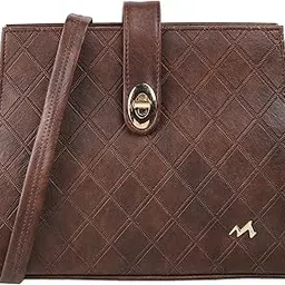 metro Brown Faux Leather Premium Zipper Casual Sling Bag For Women (66-7208)-picture-51