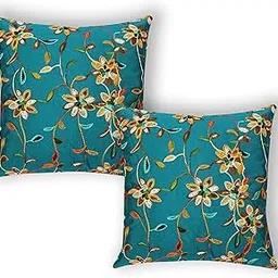 IMPEREAL FAB Square Cushion Kashmiri Embroidery Flower | Luxurious Cushion Covers | Pack of 2 (24x24 inch)-picture-12