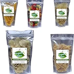 Organic Bites Fryums Combo of Golden Fingers/Mix Fryums/Wheel Shape Fryums/Jeera Rice Papad/Triangle Fryums -1 Kg-picture-18