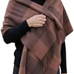 famwrapz Luxurious Plaid Fringe Scarf & Shawl Wrap Mufflar| Soft Cashmere Feel Winter Blanket Scarf for Women (58 x 175 cm)-picture-15