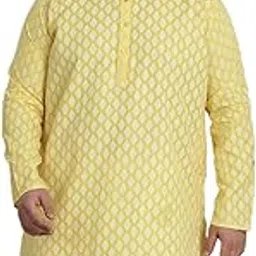 sojanya PLUS (Since 1958) Men's Cotton Blend Printed Long Kurta-picture-17