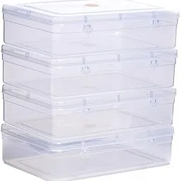 Chetan Clear Plastic Medium Storage Boxes Size 24 X 16 X 6 Cm (Set of 4) Rectangular-picture-36