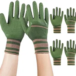 HASTHIP® 3 Pairs Gardening Gloves for Men Women Anti-slip Gardening Gloves Working Gloves Rubber Coated Gloves Waterproof Safe Anti Puncture Gloves for Cleaning, DIY Projects, Harvesting-picture-10