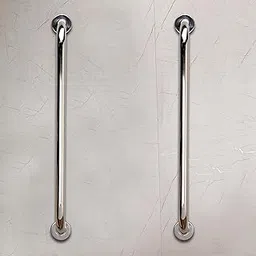 FORTUNE 24 Inch Stainless Steel Wall Mounted Grab Bar, Towel Bar, Bathtub Rails, Safety Hand Support Balance Handle Bars, Bathroom Accessories for Home, Hotel- Chrome Finish (24 Inch, Pack of 2)-picture-44