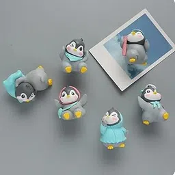 CraftVatika Miniature Showpiece Birthday Gift for Girls Kids, Penguin Showpiece Set of 6 for Home Decor Items, Car Dashboard Items, Table Decoration Items, Valentine Day Gift for Girlfriend-image-4