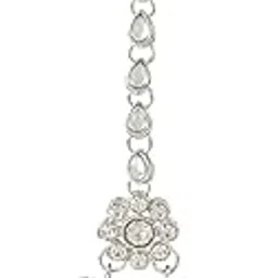 i jewels 18K Gold Plated Traditional Elegant Pearl and Kundan Studded Maang Tikka/Headpiece for Women/Girls (T2501)-picture-36