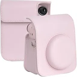 STELA PU Leather Protective Case for Fujifilm Intant Mini 12/11 Instant Film Camera Travel Case and Adjustable Shoulder Strap (Pink)-image-11