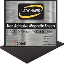LADY HAWK 1 Pack (Size: 30X30cms) 1.5mm Thickness Large Size Strong Magnetic Magnet Sheet, Non Adhesive, Easy-to-Use for DIY Art | Crafts, Photo Fridge Magnets image 1