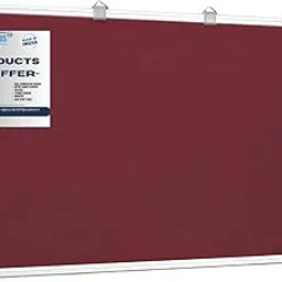 AP BOARDS™ Aluminium Framed Notice/Soft Display Board for Wall 3x4 feet for Office and School Also Great for Personal and Professional Use with 50 Pushpins-Pack of 2 (Maroon)-picture-12