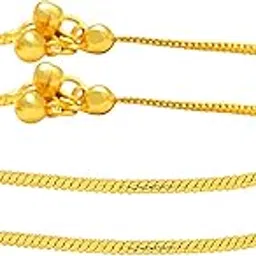 memoir Gold plated Snake chain design, SIMPLE SOBER, Light eight Anklet Traditional ethnic wedding marriage jewellery for Women-picture-11