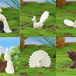 Chocozone Resin Cute Miniatures Garden Decoration Home Decor Ladscape Miniature Gifts for Kids & Girlfriend (Squirell, Peacock, Brown)-picture-30
