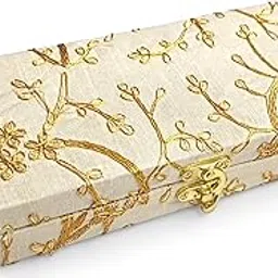 SHAKTISM Decorative and Attractive Box Cash Box, Shagun Box, Jewellery Box, Money Box Envelop Wedding, Gift Box, Bangel box With Embroidery Eesigns(Pack of 1Pc) (Off-White)-image-35