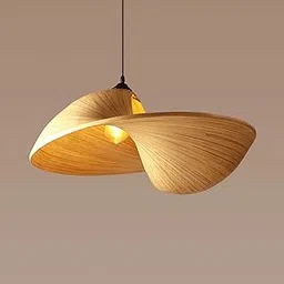 Habere India-All the Cultures Fabricating India Ceiling Lamps for Living Room | Ceiling Hanging Lights | Hanging Lights for Balcony | Lamps for Living Room | Oval Bamboo Lamp - Beige (M: D50xH30 cm)-picture-11