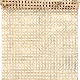 Cane Rattan Webbing Roll, 3.28ft x 13.8inch Woven Open Rattan Mesh Natural Rattan Webbing for Caning Projects Star Anise Wide Rattan for DIY Crafts Cabinet Chair Furniture image 1
