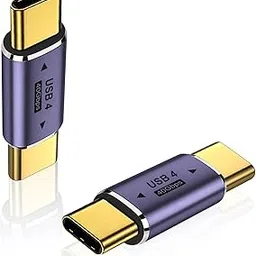 ETZIN Type C Male to Type C Male Adapter, 40Gbps USB Type C Adapter Support 8K@60Hz Video Display 100W PD Pack of 2 (EPL-979TC) image 1