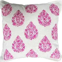 Coyochi Home Fashion Printed Cushion Cover 20x20 Inch, Pack of 1 (Pink Paisely Off-White)-picture-43
