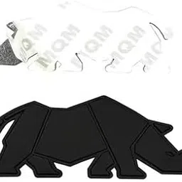 OAN 3D Modern Chrome Geometric Metal Rhinoceros Emblem for Cars and Bikes | Badges Logo Self Adhesive Metal Emblem (Rhino Black - 10x5x1 cm)-image-96