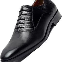 Men's Devils Black Derby Formal Shoes Handmade Italian Leather Shoes for Men (EUPLDYJB) (Size- 12 UK)-image-59