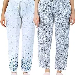 Omney Women's Cotton Floral Printed Pyjama/Track Pant Lower, Free Size Combo of 2-picture-46