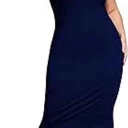 keri perry Solid Round Neck Below Knee Length Stylish Western Bodycon Dress for Women || One Peice Dresses-picture-18