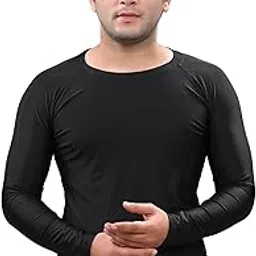 r real choice Real Choice Men's Gym Compression Top | Stretchable Dry-Fit Base Layer | Quick Dry Full Sleeve Gym Inner for Training, Running & Sports (Black)-picture-17