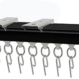 MetDeals Aluminium Deluxe Silent Channel Curtain Track with Smooth Runners & Ceiling Fit Bracket,Hook,End Caps, Screw & Wall plug | Curtain Rail System for Home & Office(Black Color,2 Feet)-picture-19