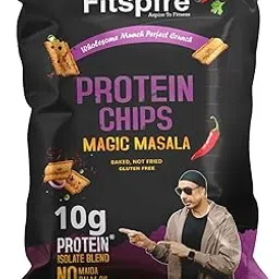 Fitspire Protein Chips, 10g Protein, Gluten Free, No Cholesterol, 37g, Pack of 1 (37 gram Per pack, Magic Masala)-picture-10