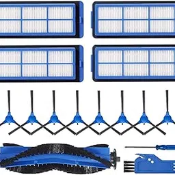 LesinaVac Robot Vacuum Cleaner Kit for Eufy RoboVac 11S Max, RoboVac 15C Max, RoboVac 30C Max, Including 1 Main Brush, 8 Side Brushes, 4 Filters, Free Blue Cleaning Brush-image-32
