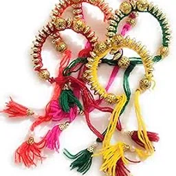 jain saab Women Base Metal Multicolor Gota Spiral Bracelet , Mehandi/Haldi/Giveaways/Bridal Shower/Baby Shower/Kitty Party (Free Size) Pack of 20 Pieces-picture-37