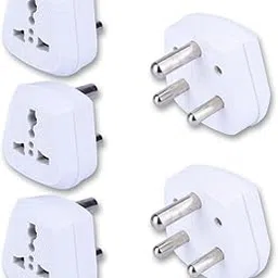 MX 3 PIN (Type-D) Universal Socket Plug,Worldwide Travel Adaptor, Multi Plug, Conversion Plug, Socket Connector (Converts 15 Amps to 5 Amps) PC Moulded Pack of 5 image 1