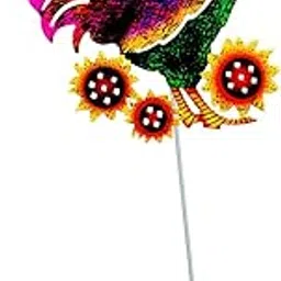 CALANDIS® Rooster Metal Garden Stake Standing Sculpture for Yard Outdoor Ornaments Style D | 1 Metal Rooster Garden Statue Decor-picture-11