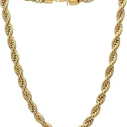 memoir Brass Alloy Gold plated Super thick Rope chain design macho Stylish super heavy, fashion necklace Men-picture-15