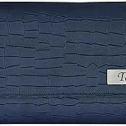 Personalized Brick Design Clutch for Women with Name | Vegan Leather Wallet | Ladies Purse Wallet | Handbag for Mother, Sister, Girlfriend, Wife (Blue)-image-23