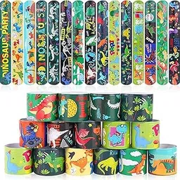 SILLYME 12pc slap bands for kids - Return Gifts Birthday Party For Kids - Best Birthday Return Gift For Kids 6-12 - return gift for kids age 6-10 10-12 (dinosaur theme 12pc)-picture-28