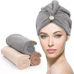 Hair Towel for Women - Microfiber Towels for Hair - Head Towels Wrap for Ladies - Super Quick-Drying 500 GSM Bathrobe Hair-Drying Cap - Salon Quality Multicolor-picture-29