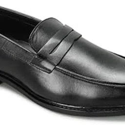 paragon Men's Easy-to-Wear Slip On Black Formal Shoes with Comfortable Sole for Daily & Occasional Use-picture-37