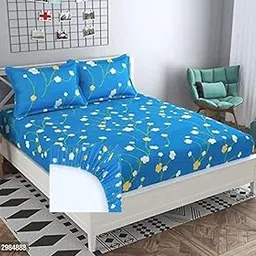 NEW TOWN Gold Fitted (Elastic) Bedsheet with 2 Pillow Covers AQ326-picture-61