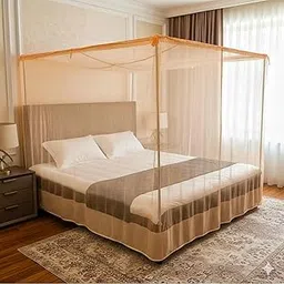Pure Cotton Mosquito net Multicolor Soft Cotton Mosquito net Double Bet kung Size (7x5, Cream)-image-26